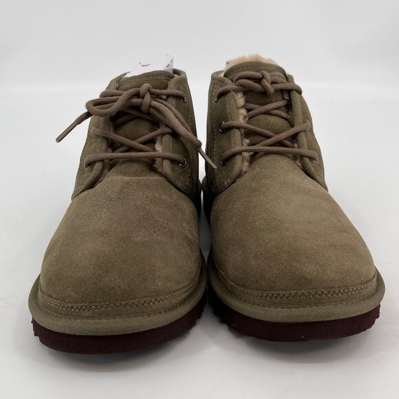 UGG Neumel Classic Suede Boots Size 10 Olive Lace Up Sheepskin Lined - Picture 6 of 15